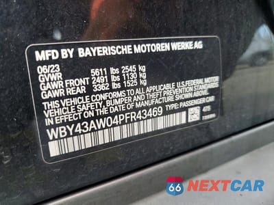 Zdjęcie 12 z 12 samochodu: 2023 BMW I4 EDRIVE 35 VIN:WBY43AW04PFR43469 - miniatura