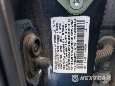 Zdjęcie 12 z 12 samochodu: 2016 HONDA CIVIC TOURING VIN:19XFC1F97GE021782 - miniatura
