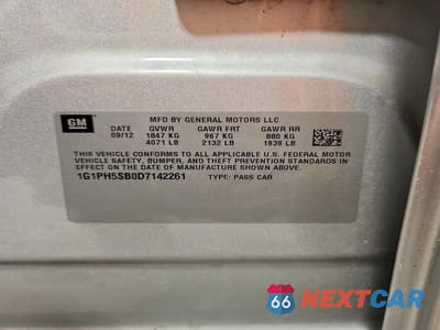 Zdjęcie 13 z 13 samochodu: 2013 CHEVROLET CRUZE ECO VIN:1G1PH5SB0D7142261 - miniatura