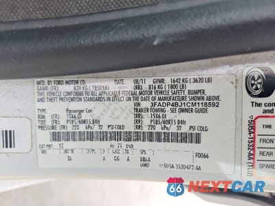 Zdjęcie 13 z 13 samochodu: 2012 FORD FIESTA SE VIN:3FADP4BJ1CM118592 - miniatura