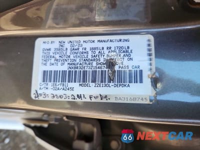 Zdjęcie 12 z 12 samochodu: 2003 TOYOTA COROLLA CE VIN:1NXBR32E73Z154674 - miniatura