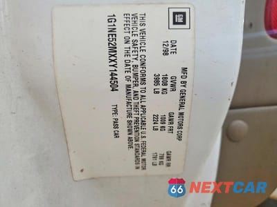 Zdjęcie 12 z 12 samochodu: 1999 CHEVROLET MALIBU LS VIN:1G1NE52MXXY144504 - miniatura