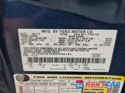 Zdjęcie 13 z 13 samochodu: 2013 FORD F150 SUPERCREW VIN:1FTFW1ET2DKD02143 - miniatura