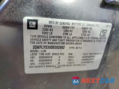 Zdjęcie 13 z 13 samochodu: 2013 GMC TERRAIN DENALI VIN:2GKFLYE39D6392982 - miniatura
