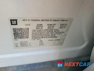 Zdjęcie 12 z 12 samochodu: 2020 CHEVROLET EQUINOX LT VIN:2GNAXJEVXL6192282 - miniatura