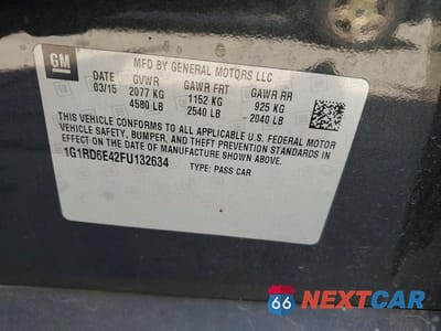 Zdjęcie 12 z 12 samochodu: 2015 CHEVROLET VOLT VIN:1G1RD6E42FU132634 - miniatura
