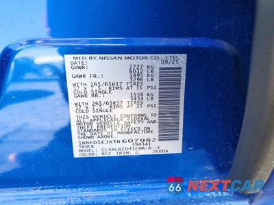 Zdjęcie 12 z 12 samochodu: 2026 NISSAN FRONTIER SV VIN:1N6ED1EJXTN607982 - miniatura