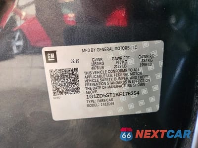 Zdjęcie 12 z 12 samochodu: 2019 CHEVROLET MALIBU LT VIN:1G1ZD5ST1KF176354 - miniatura