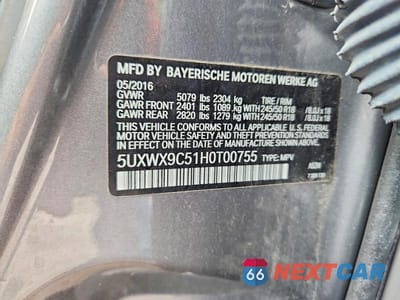 Zdjęcie 12 z 12 samochodu: 2017 BMW X3 XDRIVE28I VIN:5UXWX9C51H0T00755 - miniatura