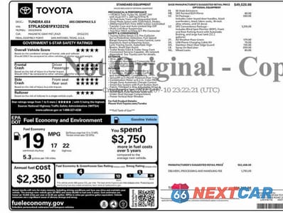 Zdjęcie 11 z 12 samochodu: 2023 TOYOTA TUNDRA SR5 VIN:5TFLA5DB1PX120216 - miniatura