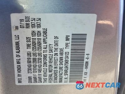 Zdjęcie 13 z 13 samochodu: 2019 HONDA ODYSSEY EXL VIN:5FNRL6H75KB134123 - miniatura