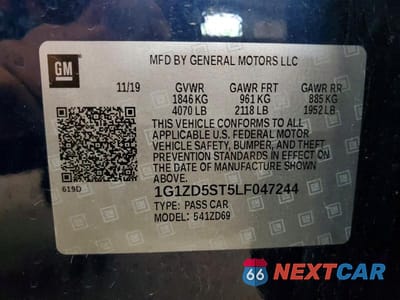 Zdjęcie 12 z 12 samochodu: 2020 CHEVROLET MALIBU LT VIN:1G1ZD5ST5LF047244 - miniatura