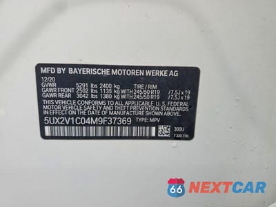 Zdjęcie 13 z 13 samochodu: 2021 BMW X4 XDRIVE30I VIN:5UX2V1C04M9F37369 - miniatura