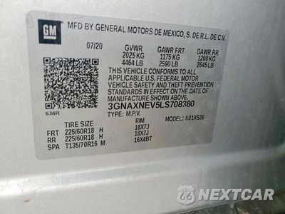 Zdjęcie 13 z 13 samochodu: 2020 CHEVROLET EQUINOX PREMIER VIN:3GNAXNEV5LS708380 - miniatura