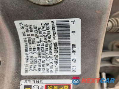 Zdjęcie 12 z 12 samochodu: 2006 HONDA CIVIC EX VIN:1HGFA16816L063045 - miniatura