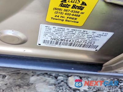 Zdjęcie 12 z 12 samochodu: 2003 HONDA ACCORD LX VIN:1HGCM56433A075252 - miniatura