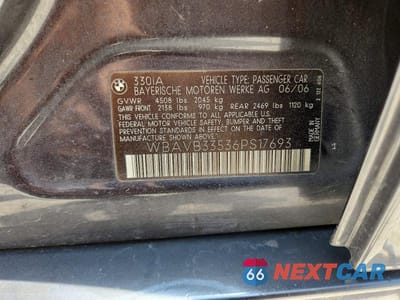 Zdjęcie 12 z 12 samochodu: 2006 BMW 330 I VIN:WBAVB33536PS17693 - miniatura