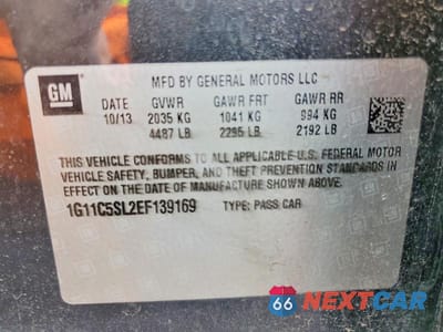 Zdjęcie 12 z 12 samochodu: 2014 CHEVROLET MALIBU 1LT VIN:1G11C5SL2EF139169 - miniatura