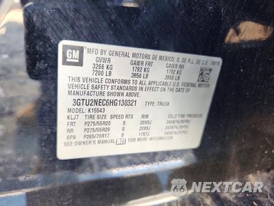 Zdjęcie 12 z 12 samochodu: 2017 GMC SIERRA K1500 SLT VIN:3GTU2NEC6HG130321 - miniatura