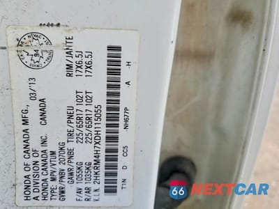 Zdjęcie 12 z 12 samochodu: 2013 HONDA CR-V EXL VIN:2HKRM4H7XDH115055 - miniatura