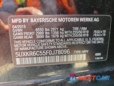 Zdjęcie 13 z 13 samochodu: 2015 BMW X5 XDRIVE50I VIN:5UXKR6C55F0J78096 - miniatura
