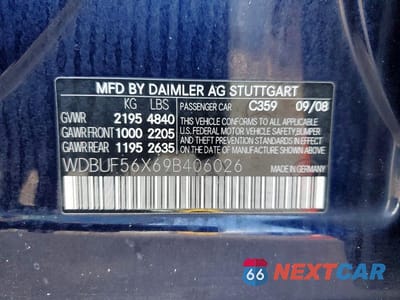 Zdjęcie 12 z 12 samochodu: 2009 MERCEDES-BENZ E 350 VIN:WDBUF56X69B406026 - miniatura
