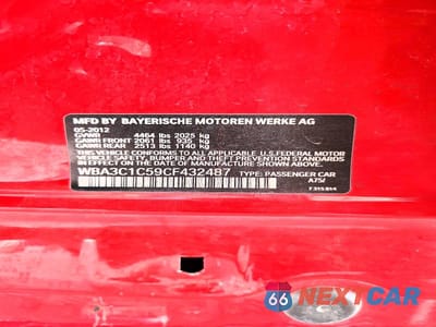 Zdjęcie 12 z 12 samochodu: 2012 BMW 328 I SULEV VIN:WBA3C1C59CF432487 - miniatura