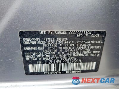 Zdjęcie 13 z 13 samochodu: 2023 SUBARU CROSSTREK LIMITED VIN:JF2GTHMC2P8326470 - miniatura