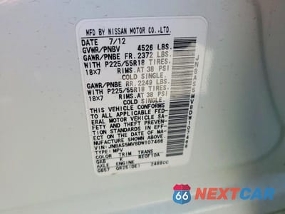 Zdjęcie 13 z 13 samochodu: 2013 NISSAN ROGUE S VIN:JN8AS5MV8DW107466 - miniatura