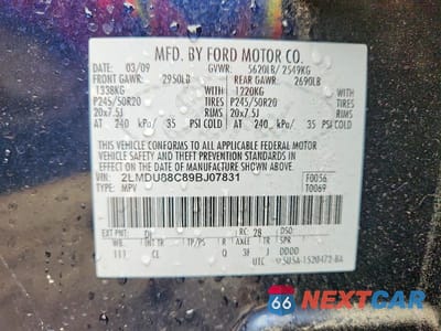 Zdjęcie 13 z 13 samochodu: 2009 LINCOLN MKX VIN:2LMDU88C89BJ07831 - miniatura