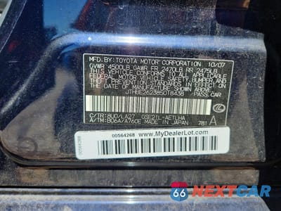 Zdjęcie 12 z 12 samochodu: 2008 LEXUS IS 350 VIN:JTHBE262385018438 - miniatura
