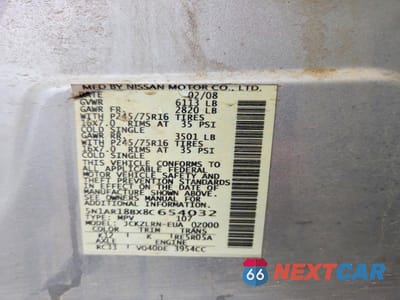 Zdjęcie 14 z 14 samochodu: 2008 NISSAN PATHFINDER S VIN:5N1AR18BX8C654032 - miniatura