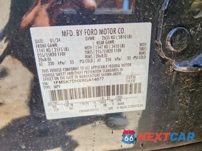 Zdjęcie 13 z 13 samochodu: 2024 FORD EXPLORER XLT VIN:1FMSK7DHXRGA14077 - miniatura