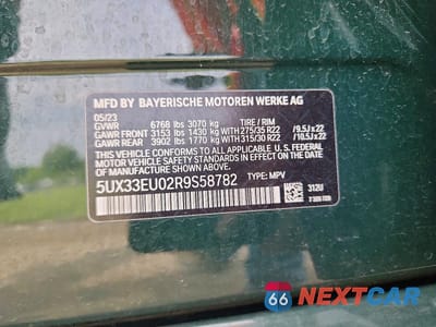 Zdjęcie 13 z 13 samochodu: 2024 BMW X5 M60I VIN:5UX33EU02R9S58782 - miniatura