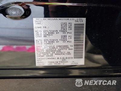 Zdjęcie 13 z 13 samochodu: 2019 NISSAN ROGUE SL VIN:5N1AT2MV0KC816409 - miniatura