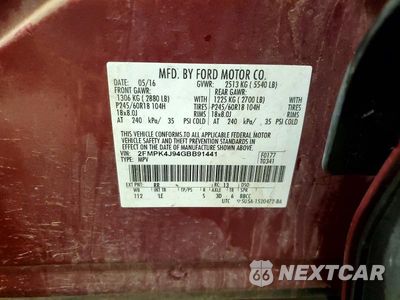 Zdjęcie 13 z 13 samochodu: 2016 FORD EDGE SEL VIN:2FMPK4J94GBB91441 - miniatura