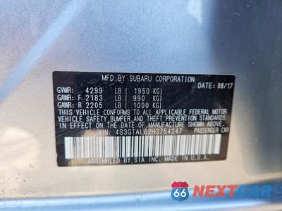 Zdjęcie 12 z 12 samochodu: 2017 SUBARU IMPREZA SPORT VIN:4S3GTAL62H3754247 - miniatura