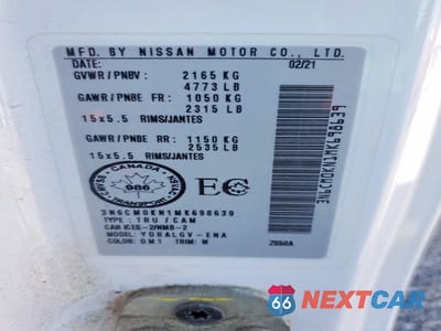 Zdjęcie 13 z 13 samochodu: 2021 NISSAN NV200 S VIN:3N6CM0KN1MK698639 - miniatura