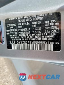 Zdjęcie 12 z 12 samochodu: 2011 HYUNDAI SANTA FE GLS VIN:5XYZG3AB5BG006653 - miniatura