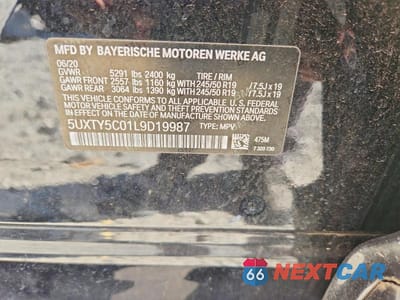 Zdjęcie 12 z 12 samochodu: 2020 BMW X3 XDRIVE30I VIN:5UXTY5C01L9D19987 - miniatura