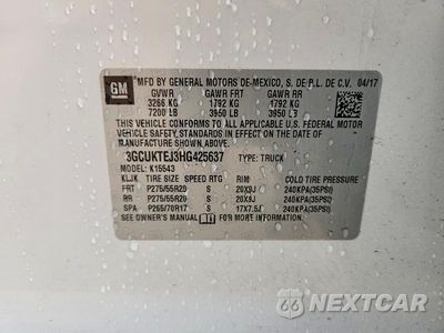 Zdjęcie 12 z 12 samochodu: 2017 CHEVROLET SILVERADO K1500 HIGH COUNTRY VIN:3GCUKTEJ3HG425637 - miniatura