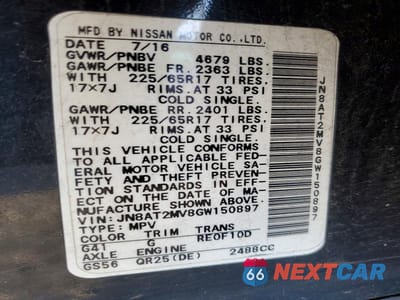 Zdjęcie 12 z 12 samochodu: 2016 NISSAN ROGUE S VIN:JN8AT2MV8GW150897 - miniatura