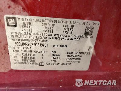Zdjęcie 12 z 12 samochodu: 2014 CHEVROLET SILVERADO K1500 LT VIN:3GCUKREC3EG219251 - miniatura