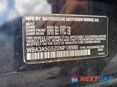 Zdjęcie 12 z 12 samochodu: 2013 BMW 328 I VIN:WBA3A5G52DNP18986 - miniatura