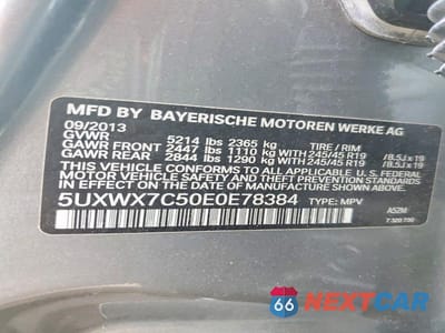 Zdjęcie 13 z 13 samochodu: 2014 BMW X3 XDRIVE35I VIN:5UXWX7C50E0E78384 - miniatura