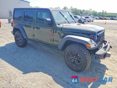 Czwarte zdjęcie samochodu z boku: 2021 JEEP WRANGLER UNLIMITED SPORT VIN:1C4HJXDGXMW593630 - miniatura