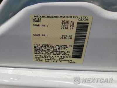 Zdjęcie 12 z 12 samochodu: 2020 NISSAN ALTIMA SR VIN:1N4BL4CW2LC144665 - miniatura