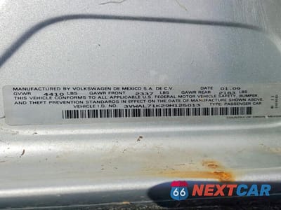 Zdjęcie 13 z 13 samochodu: 2009 VOLKSWAGEN JETTA TDI VIN:3VWAL71K29M125013 - miniatura