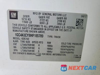 Zdjęcie 12 z 12 samochodu: 2017 CHEVROLET SILVERADO K3500 LTZ VIN:1GC4K0CY8HF185789 - miniatura