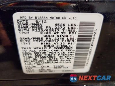 Zdjęcie 14 z 14 samochodu: 2013 NISSAN ROGUE S VIN:JN8AS5MVXDW102043 - miniatura